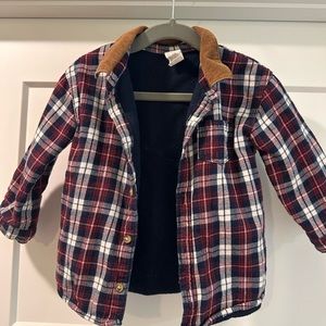 Plaid flannel with fleece Lining Jacket
